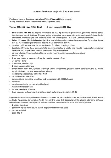 Lacul Tei, Laguna Residence